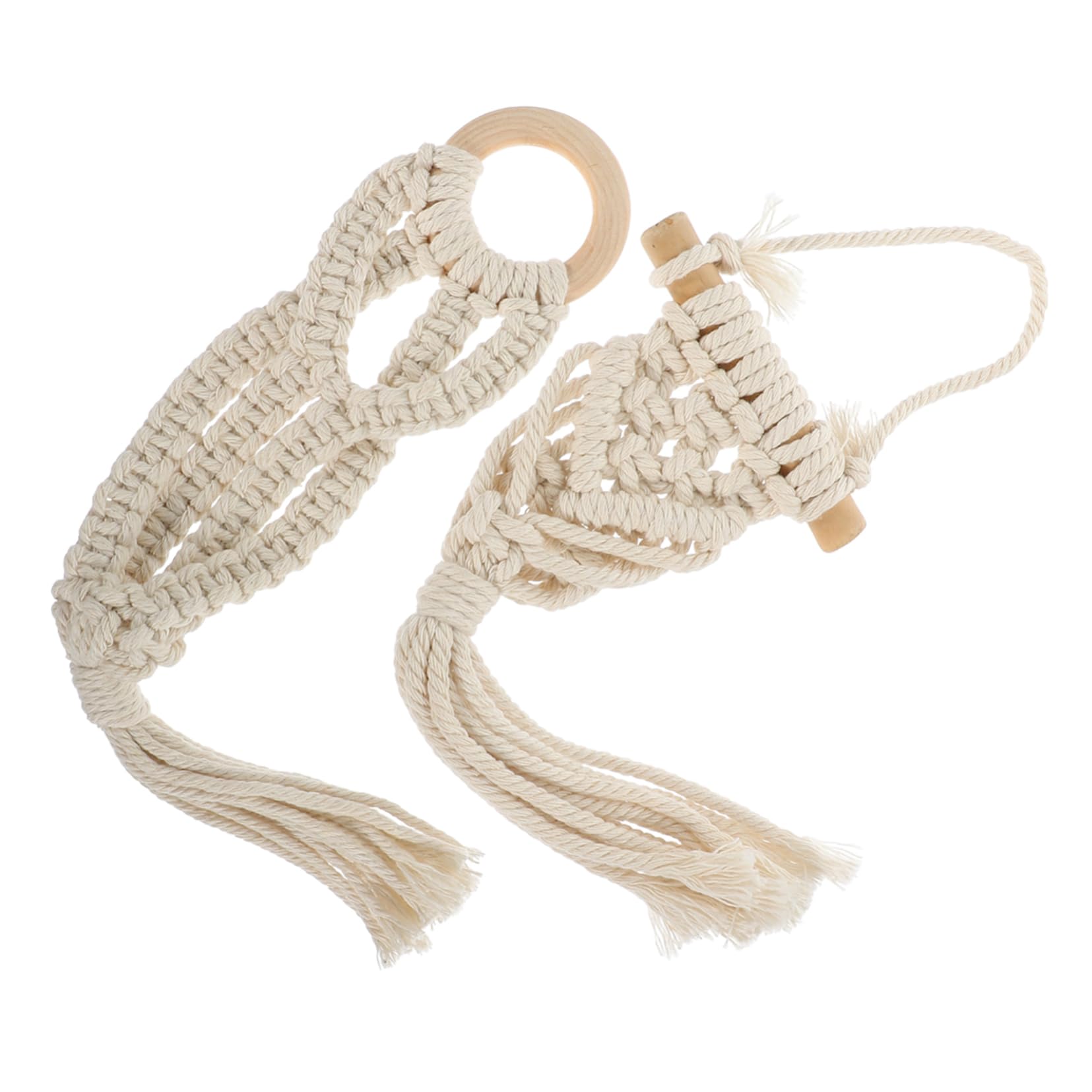 Sosoport 4pezzi Macrame Woven Hanging Planter Hanger Design Boho Per Piante Sospese Adatto Per Giardini Balcone e Decorazioni Casa Materiali Resistenti e Facile Installazione