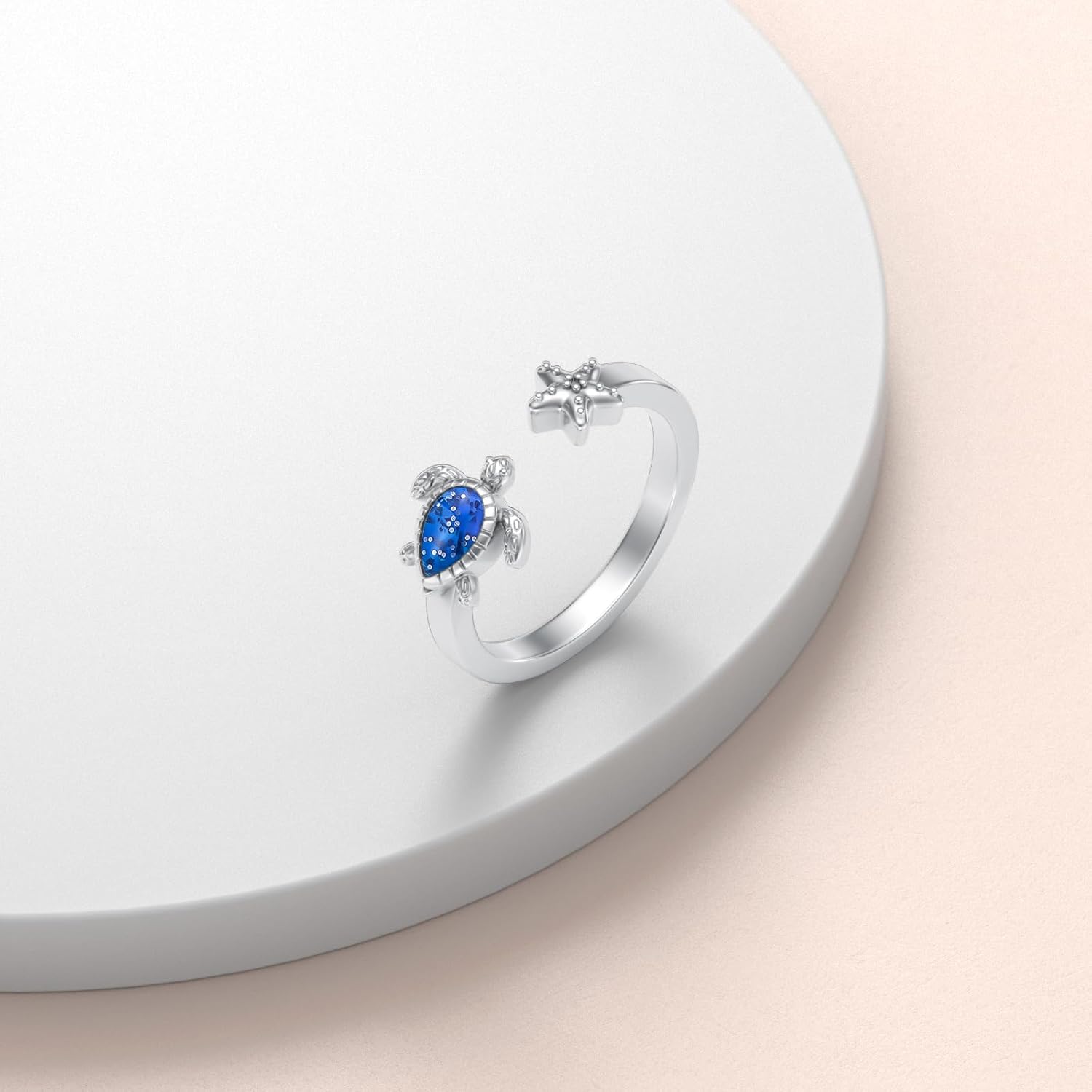 Turtle Starfish/Seashell/Lotus/Hibiscus/Plumeria Toe Ring for Women 925 Sterling Silver Adjustable Open Toe Ring Summer Foot Jewelry - Image 2