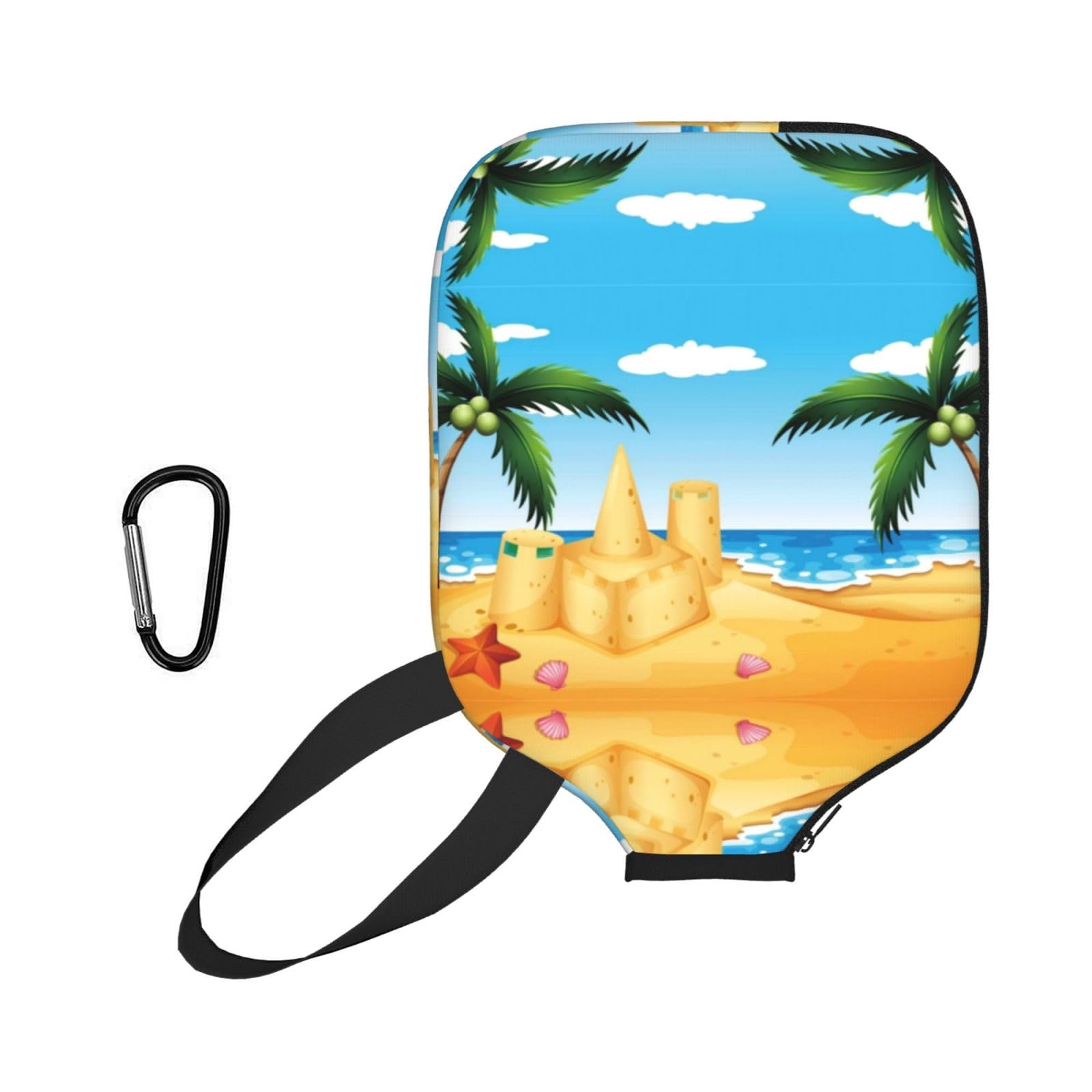 ESNAIUVCD Cartoon Beach Sand House Print