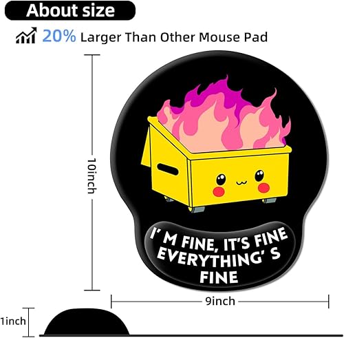 Miniatura 10 de Alfombrilla de mouse mejorada con reposamuñecas, esqueleto gótico de calavera ergonómica, alfombrilla de mouse de gel para juegos con soporte de