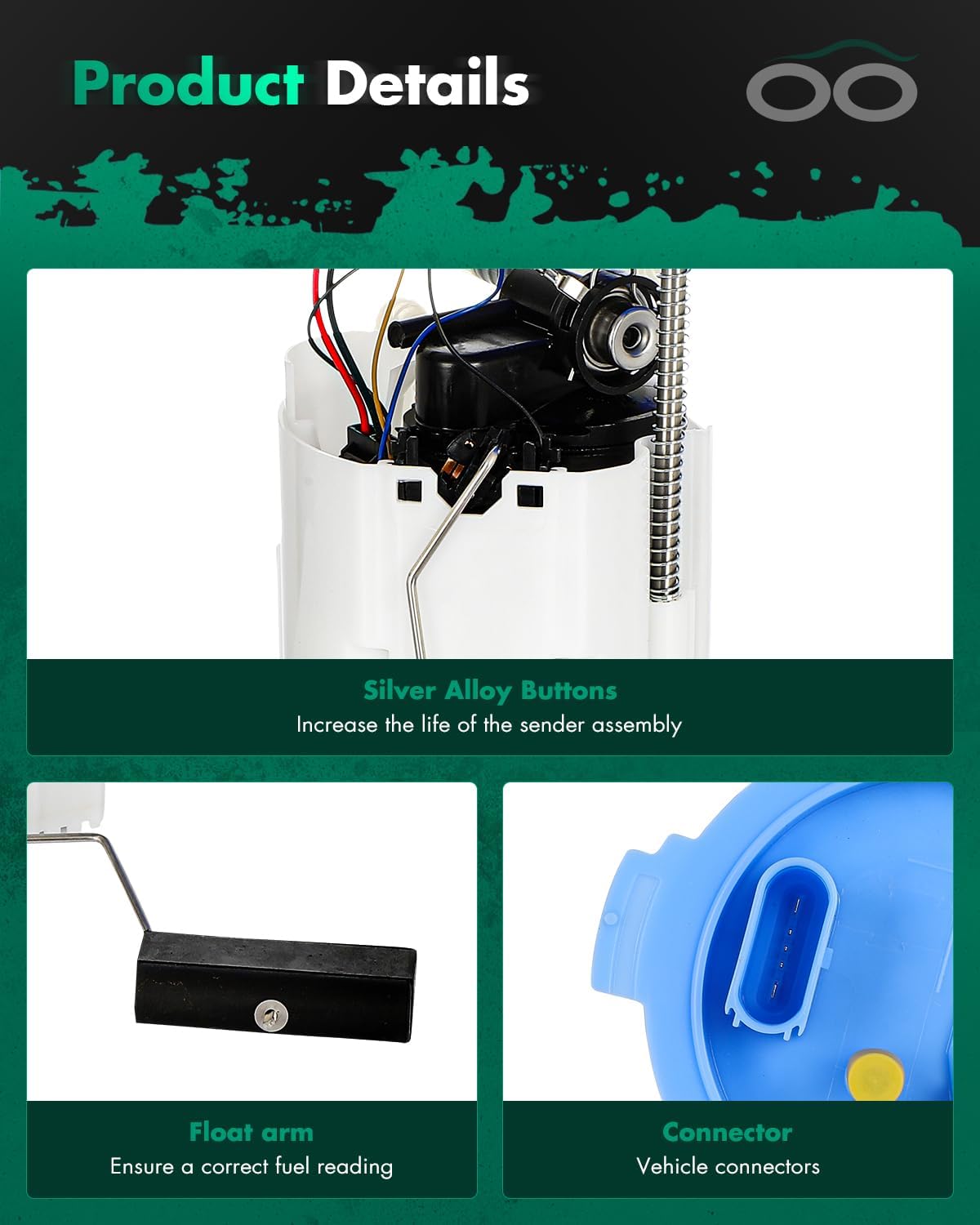 SCITOO Fuel Pump Electrical Assembly High Performance for 2015-2016 for Audi A3 L4 1.8L,2017-2020 for Audi A3 L4 2.0L,2015-2018 for Volkswagen Golf L4 1.8L