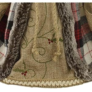 Windy Hill Collection 14" Inch Standing Floral Burlap Buffalo Plaid Angel Christmas Tree Topper or Table Top 514119 Windy Hill Collection 14 Inch Standing Floral Burlap Buffalo Plaid Angel Christmas Tree Topper or Table Top 514119