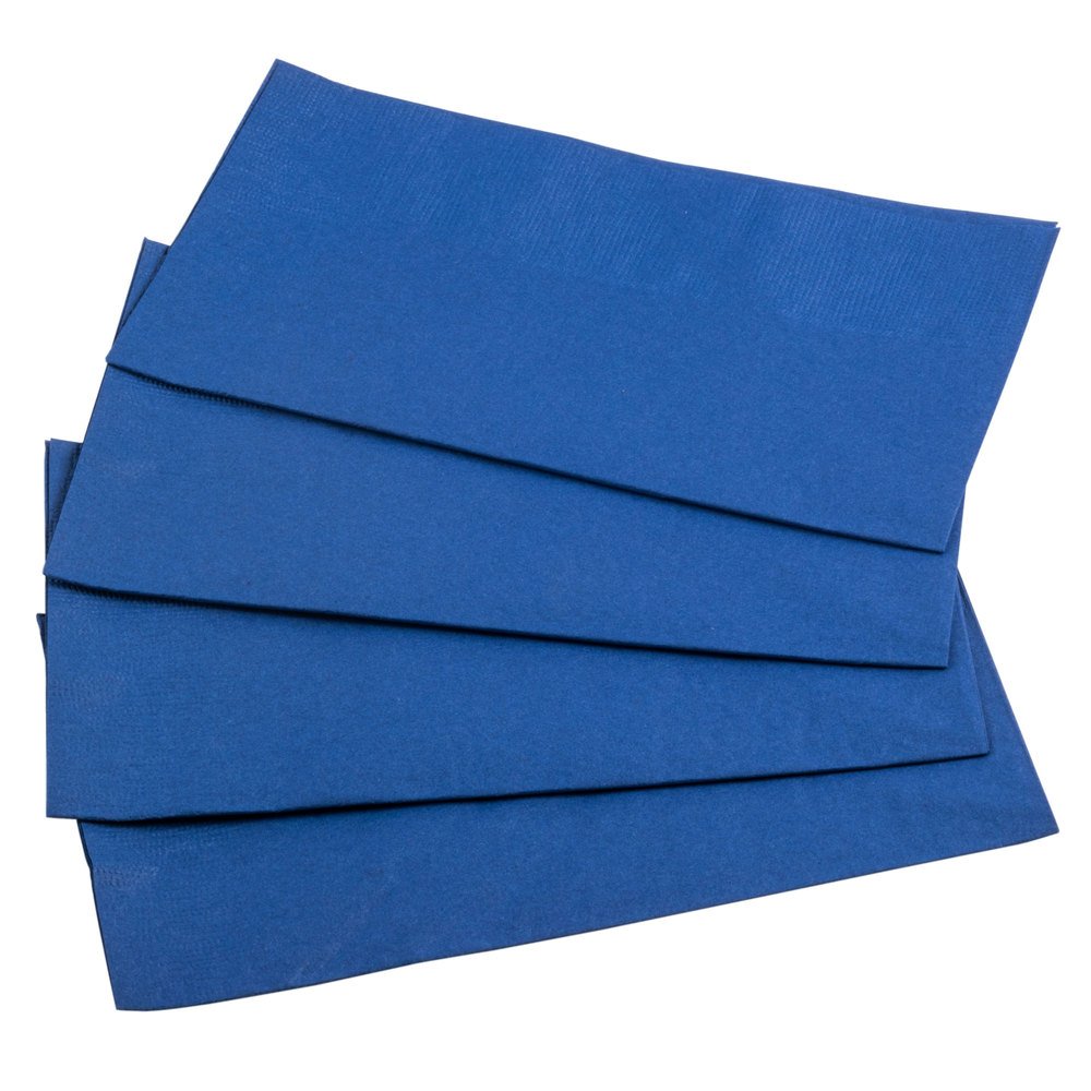 Toallas para invitados de 2 capas, color azul real, paquete de 16 unidades, suministros para fiestas