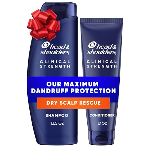 Head & Shoulders Anti-Dandruff Shampoo, Clinical Strength Dry Scalp Rescue, 1% Selenium Sulfide, Seborrheic Dermatitis Relief, Dry Scalp, 13.5 fl oz + Conditioner, 9.1oz