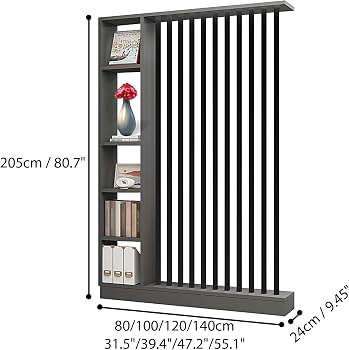 Colonna Divisoria Autoportante Con Mensola E Appendini - Paravento Per Ingresso, Ufficio, Negozi (Khaki, 120 Cm)