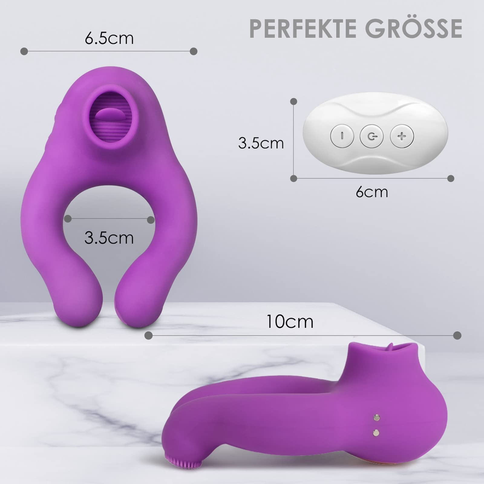 Juguetes sexuales para parejas y hombres con 3 motores - vibrador de anillo de pene con 7 modos de vibración y modos de lamer la lengua, vibradores sexuales de silicona para el clítoris
