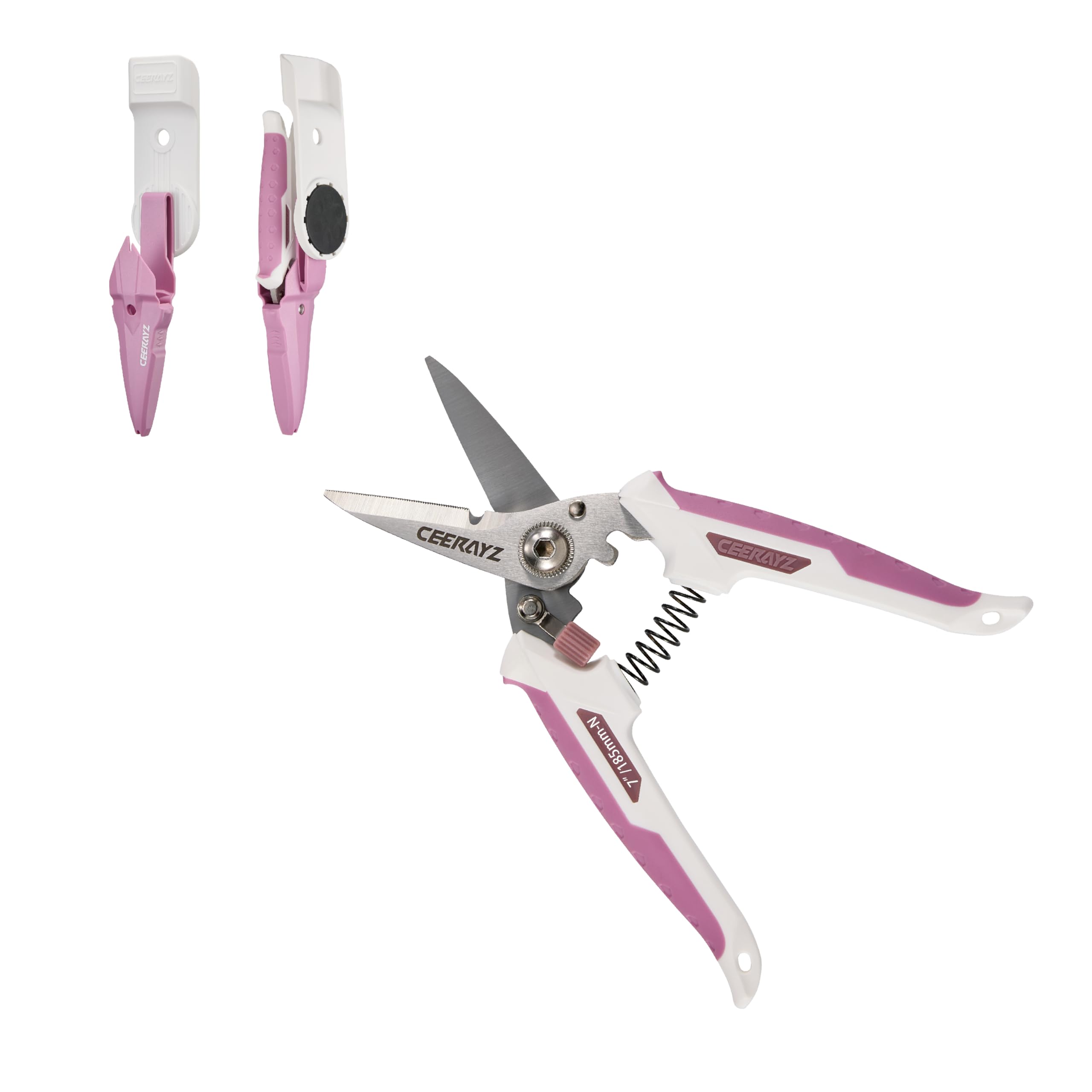 CEERAYZ 185mm Notch Scissors All Purpose Heavy Duty, Garden Shears, Scissors for DIY Projects Office, Production Lines