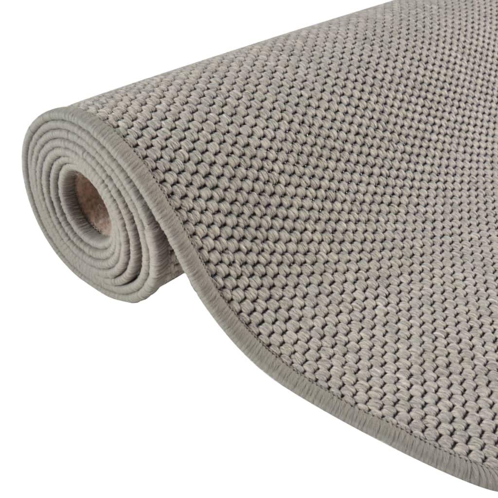 Tidyard Tapis de Couloir Tapis de Passage Tapis pour Cuisine Tapis de Salon Aspect Sisal Argent 80 x 300 cm