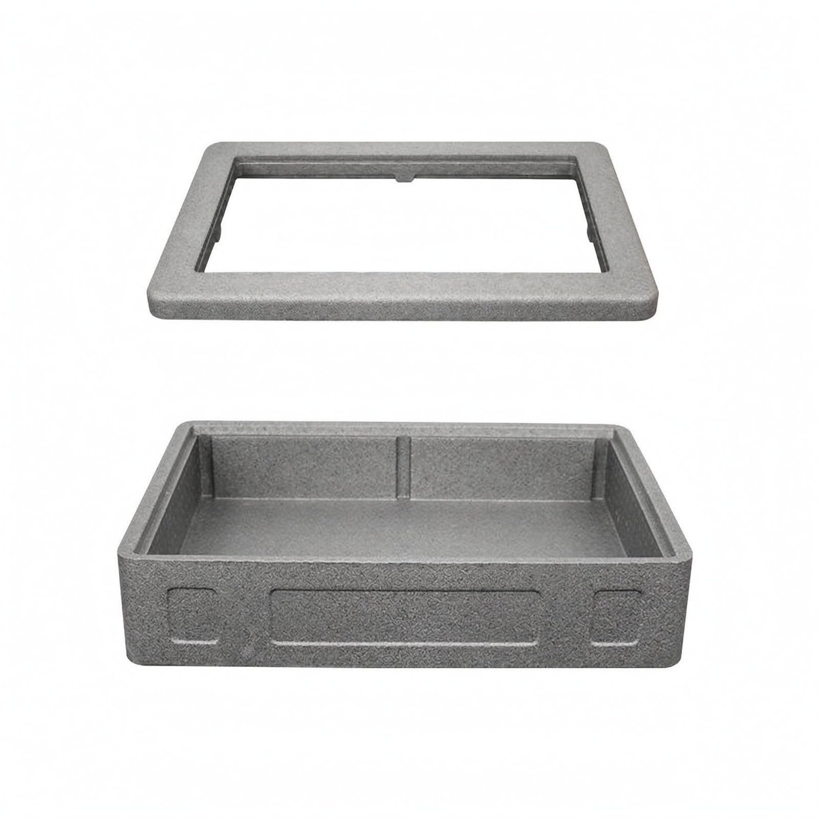 Contenitore Termico Isolato Porta Pranzo Ampio Rettangolare Coperchio Trasparente Maniglie Laterali Materiale Robusto Adatto per Buffet Trasporto Cibo Conservazione 24L, Grigio