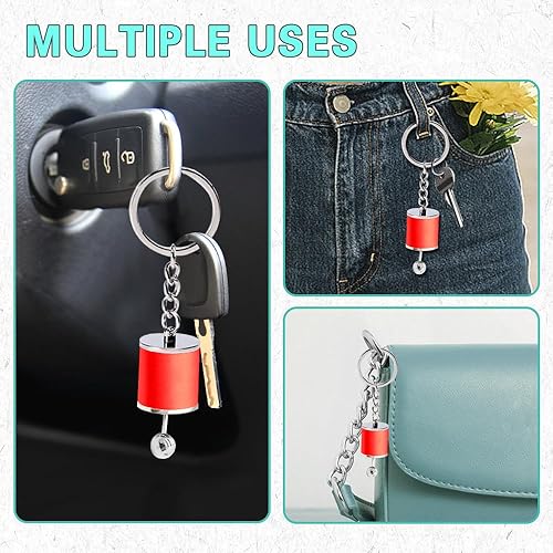 Miniatura 6 de Llavero de palanca de cambios de automóvil, creativo llavero de palanca de cambios de transmisión manual de 6 velocidades, mini llavero de palanca