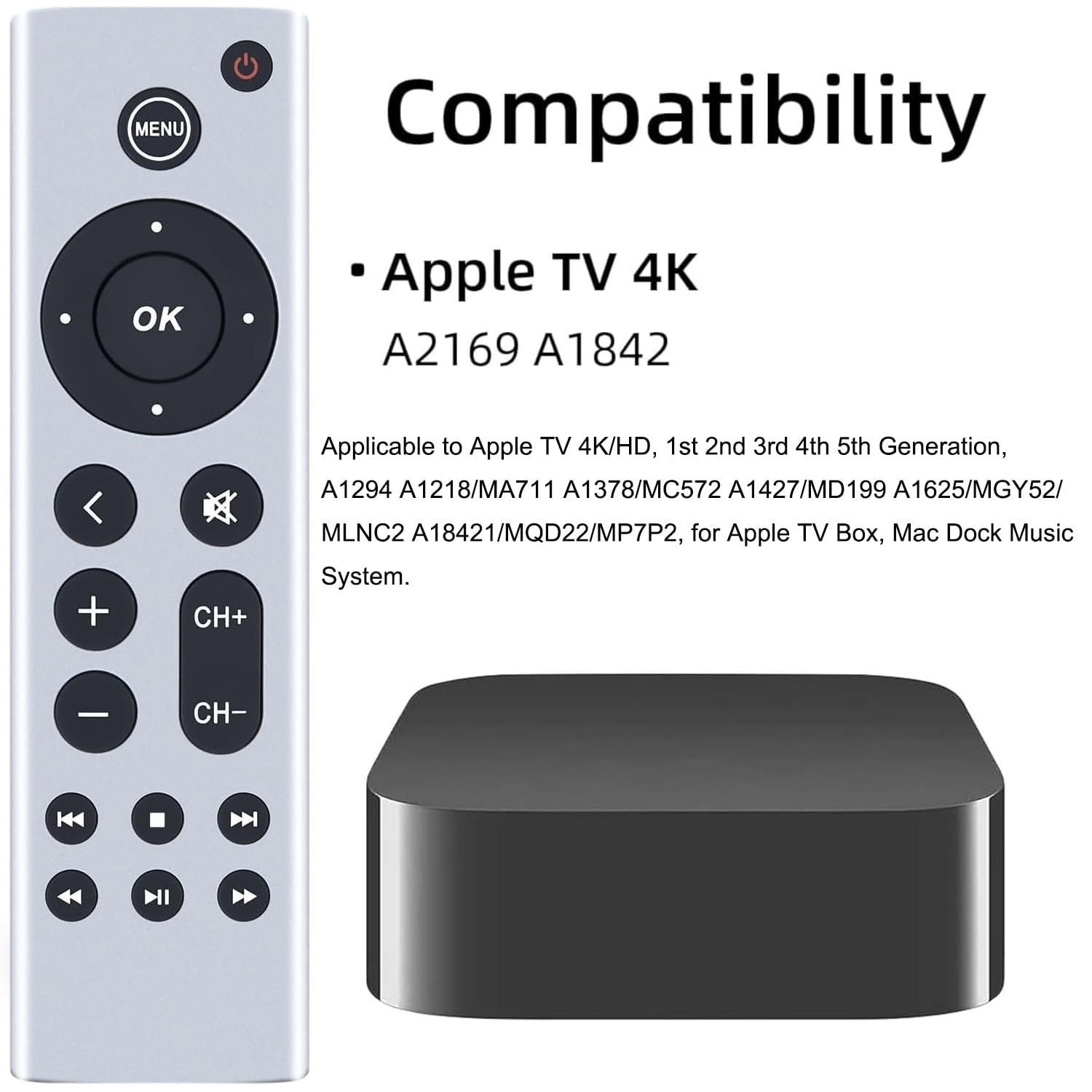 Amazon.com: Universal Replacement for Apple-TV-4K-Remote Control