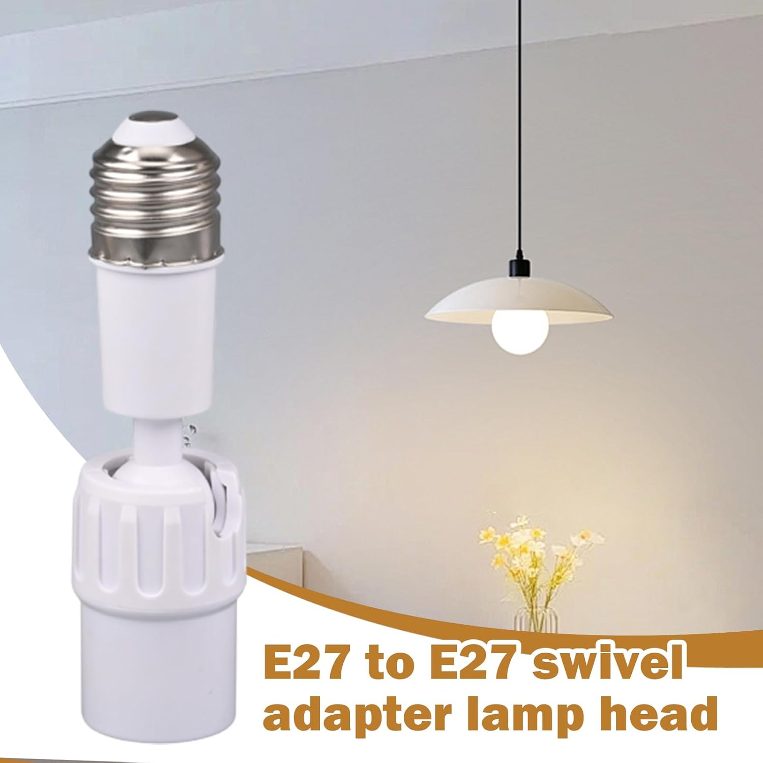 Light Bulb Socket Extender | Light Socket Extension All-Purpose E27 to E27 Bulb Base | Flexible Lamp Holder Adapter Adapter for Living Room Bedroom