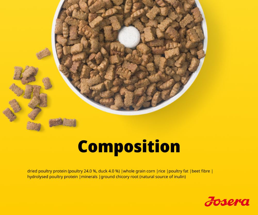 JOSERA SensiPlus (5 x 900 g) | Adult | Premium Trockenfutter mit Ente & Reis für ausgewachsene empfindliche Hunde | mit viel Biotin für gesunde Haut & Fell | hoch verdaulich | glutenfrei | 5er Pack