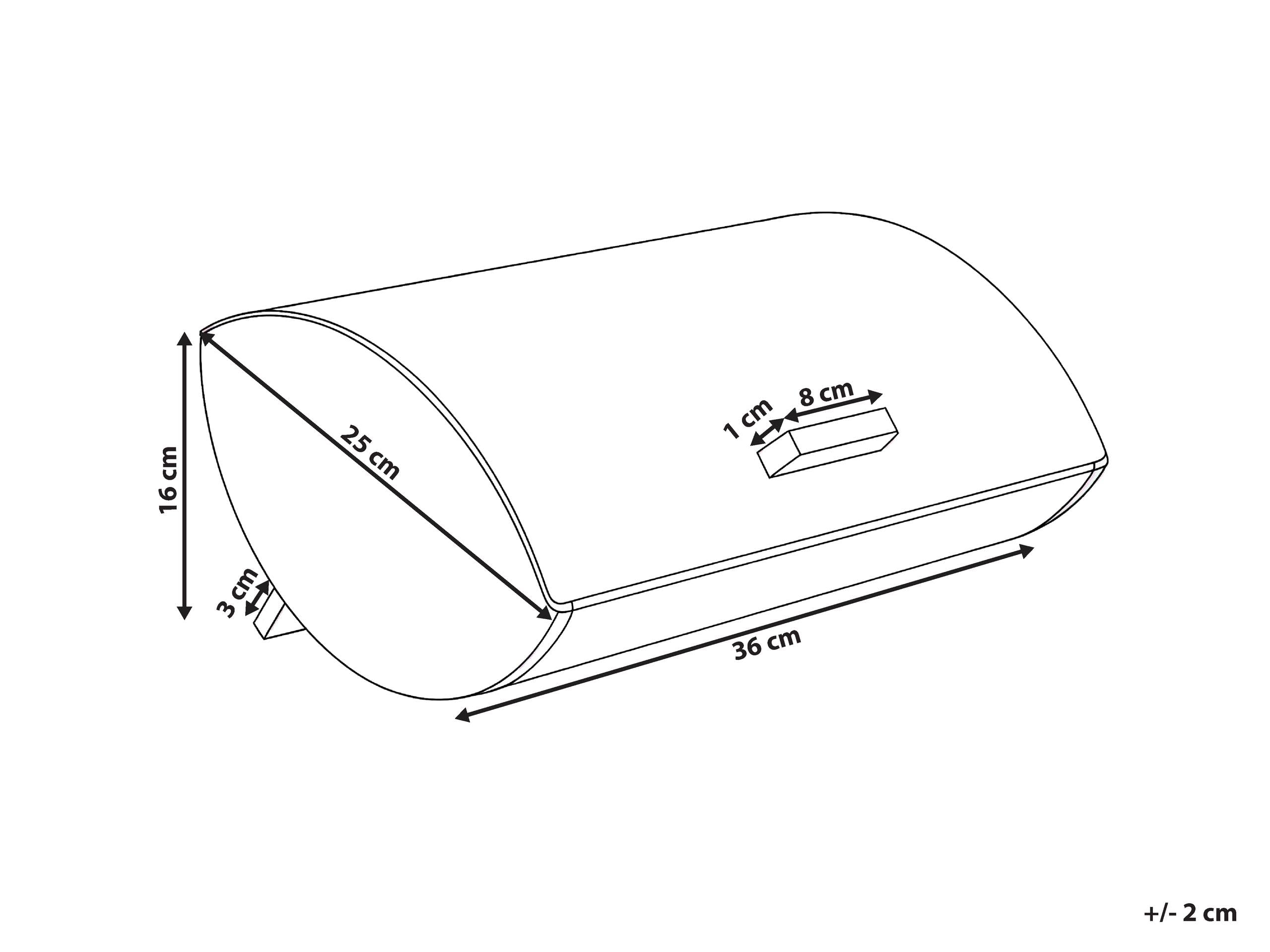 Beliani Brotkasten Bambus hellbraun/schwarz mit Eisen-Klappdeckel oval 36 x 25 x 16 cm modern Epicurien
