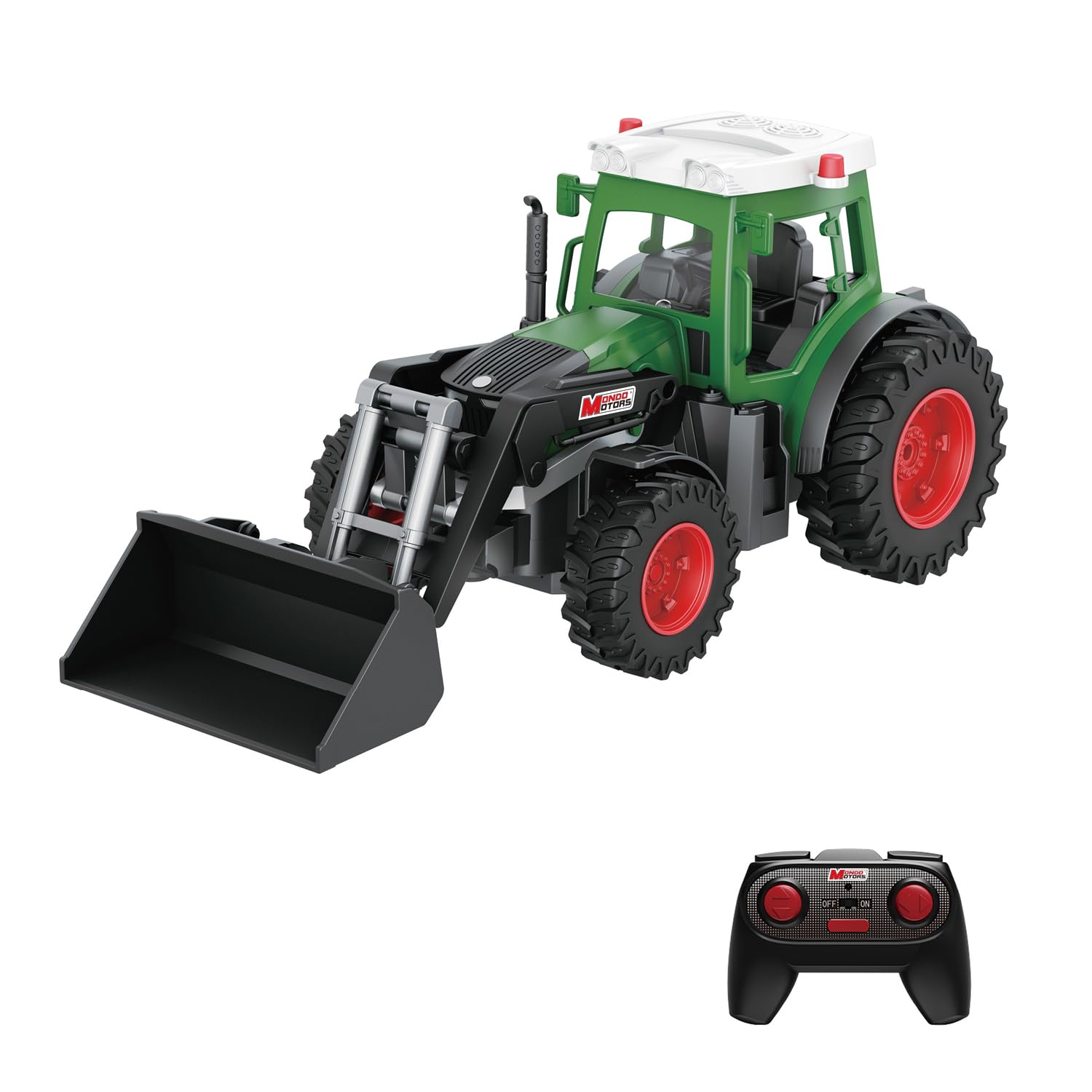 Tracteur radiocommandé Mondo Motors avec Godet, modèle à l'échelle 1:24, Batterie Rechargeable Incluse, Jouet pour Enfants 63864