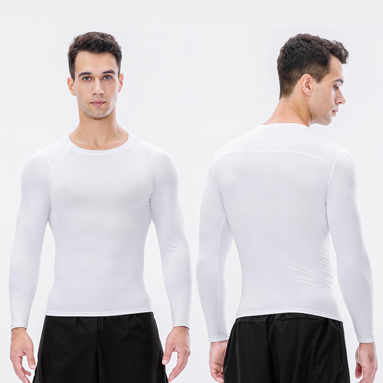 Camisas de Compresión para Hombre, Paquete de 3 Piezas, Entrenamiento de Secado Rápido para Gimnasio, Correr, Yoga con Camisetas de Manga Larga, Ajuste Ajustado (XXL)