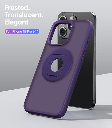 Miniatura 6 de Meifigno MagicRing Series - Funda diseñada para iPhone 15 Pro, soporte y soporte de anillo giratorio de 360, compatible con MagSafe, protección de