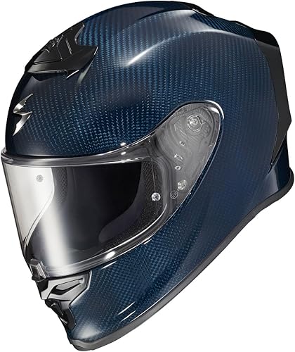 Miniatura 2 de ScorpionEXO R1 Air Casco de motocicleta de cara completa de fibra de carbono con escudo Pinlock y bolsillos para altavoces listos para Bluetooth,