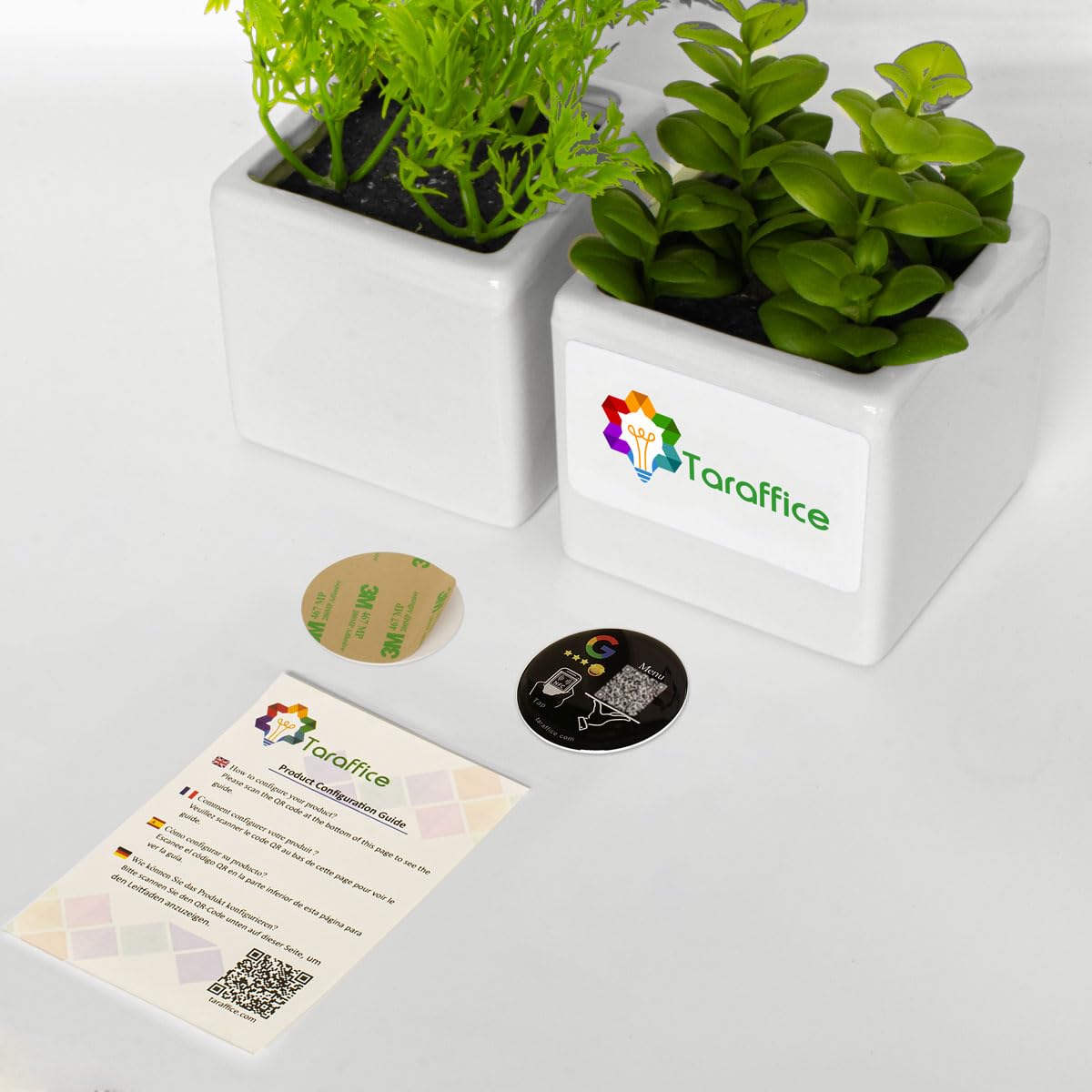2in1 Hybrid-Restauranttisch-NFC-Platte, QR-Code-Menü + NFC-Epoxidharz Google-Rezension | Kompatibel mit iPhone und Android | Für Restaurants, Bars, Cafés, Fastfood (Schwarz, 20