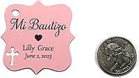 Vista 29 de Mi Bautizo - Etiquetas pequeñas personalizadas con cruz (juego de 20) (blanco)