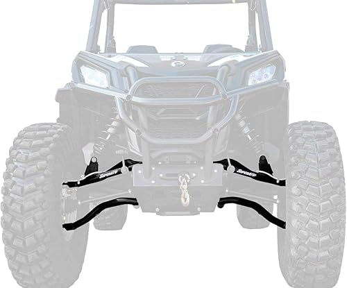 SuperATV Alta holgura 1.5 "brazos A de desplazamiento delantero para Can-Am Maverick Sport (2019+) - Negro