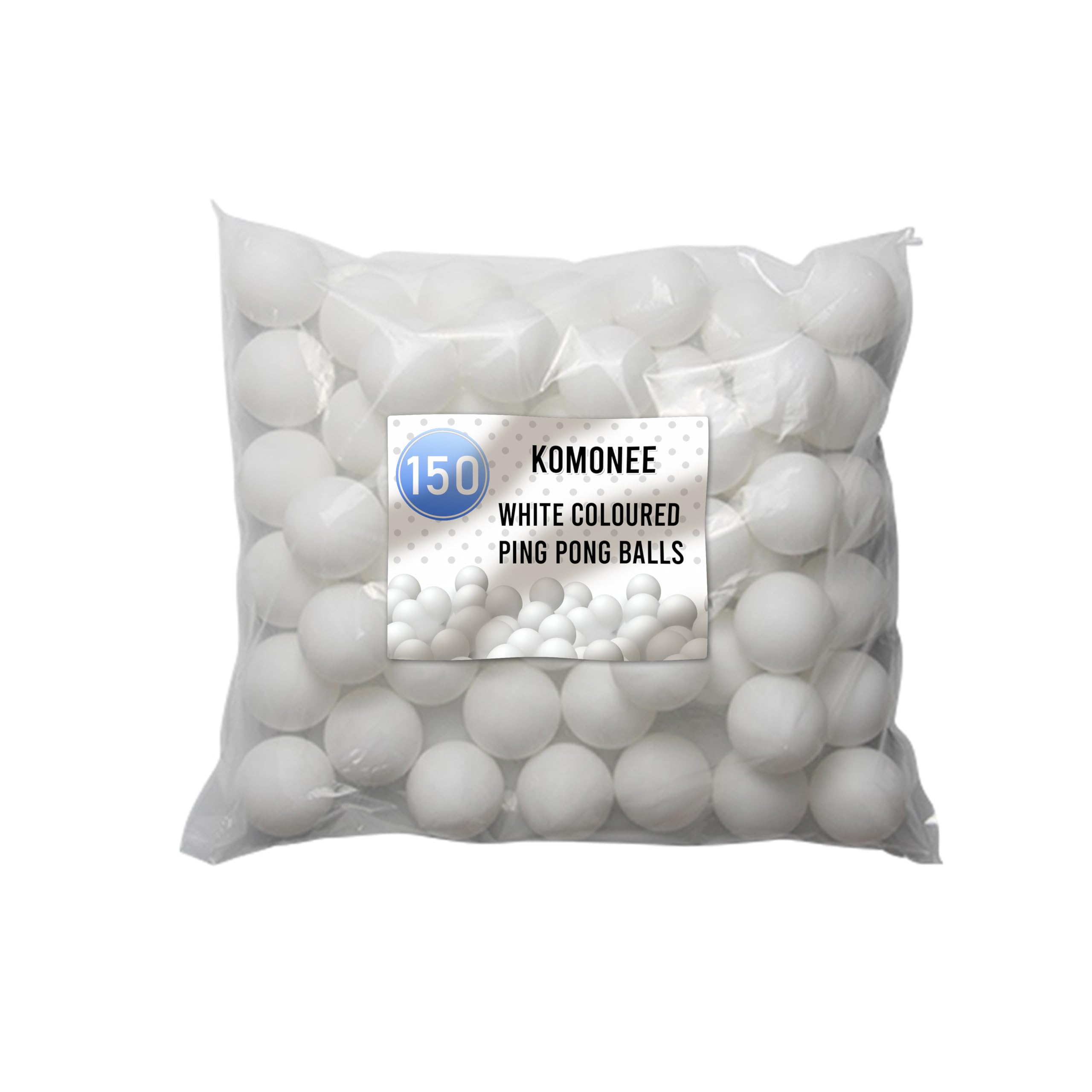 150 x White Ping Pong Balls Table Tennis 40mm No Logos Plain Ideal for Cat Dog Pet Toy School Crafts