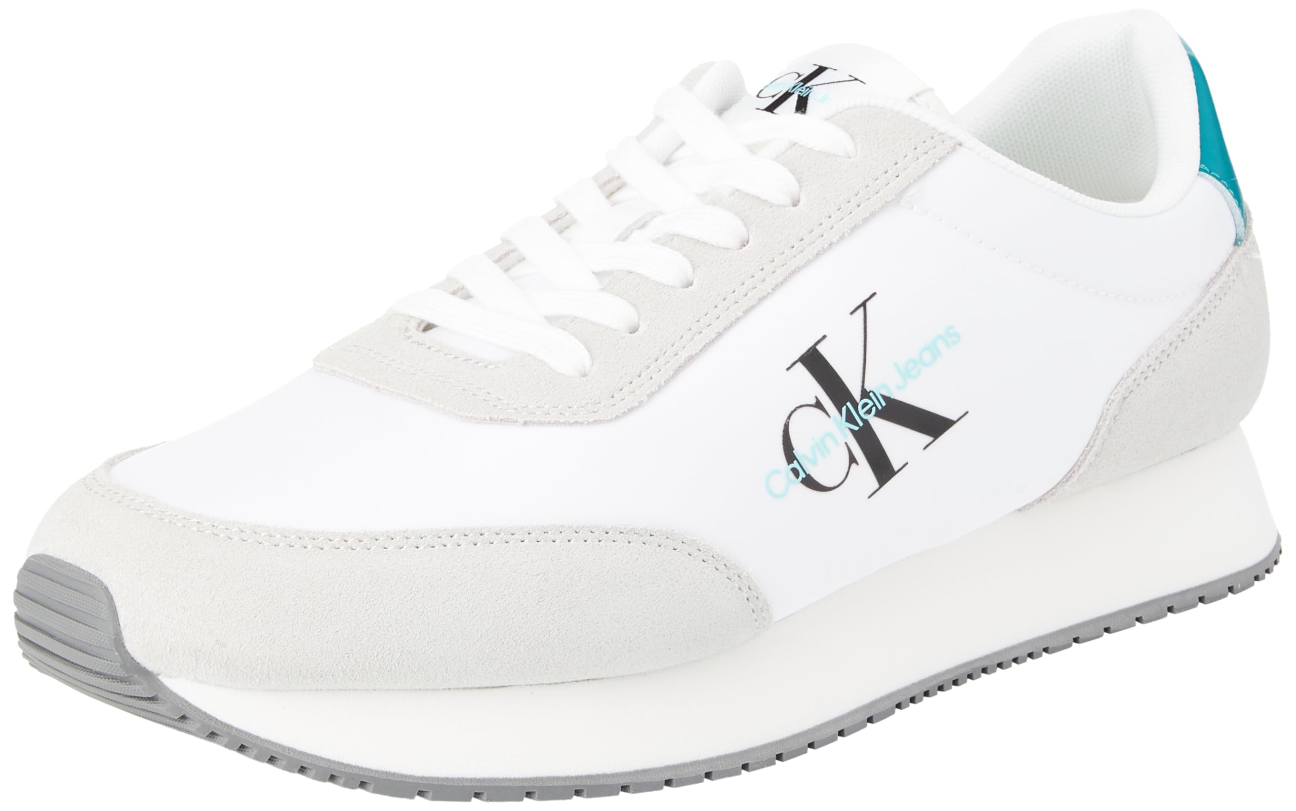 Calvin Klein Jeans Sneaker con LogoTipo para Hombre, Multicolor (B White/Oyster Mushroom/Tint), 41