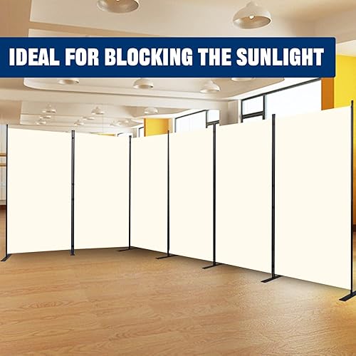 Vista 70 de Divisor de habitación portátil de 6 pies y pantallas de privacidad plegables, divisor de tela de 102 pulgadas de ancho para separación