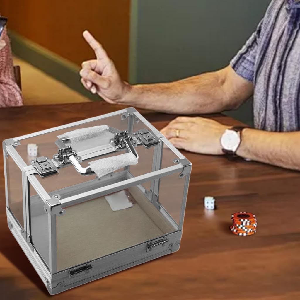 Fenteer Acryl -Chip -Hülle -Chiphalter staubdes Sportspielzubehör Clear Multifunktional 600 Chips Kapazitätsbehälter Organizer