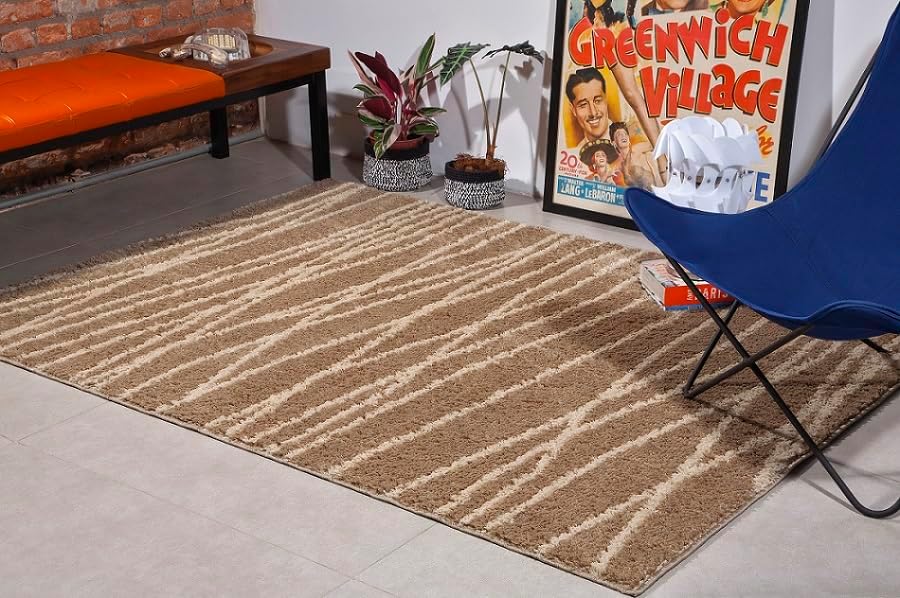 Tapete Sala, Quarto, Escritório em Shagy Pelo 17mm Antiderrapante...