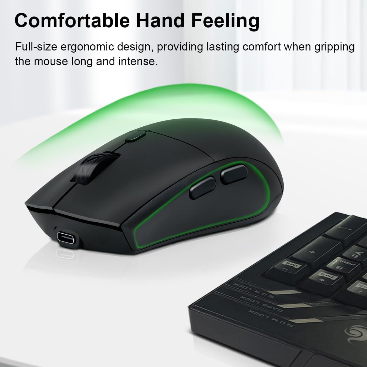 Diagram of Dolrso G301 mouse with numbered buttons and dimensions