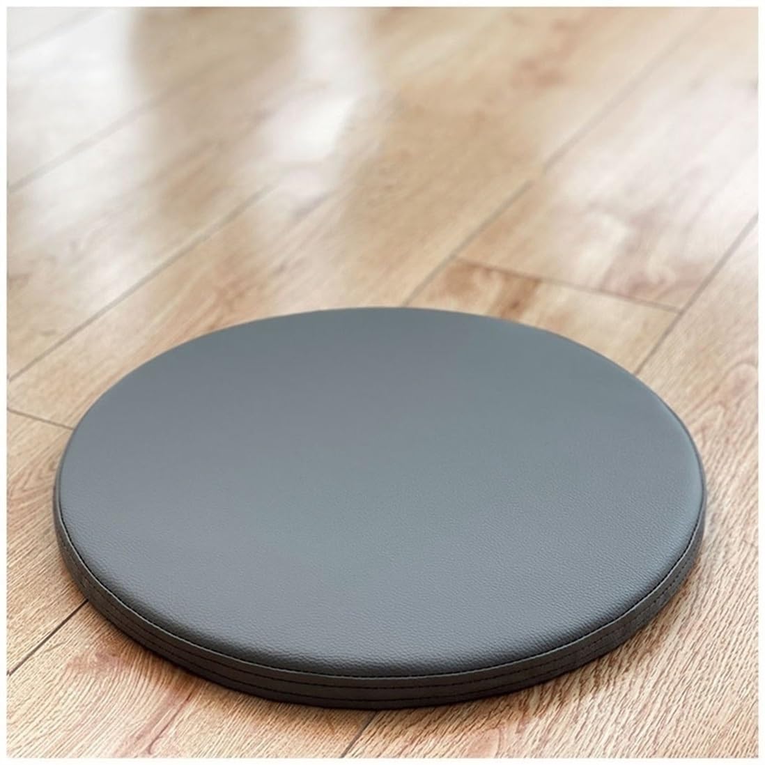 EORNOW Faux Leather Round Chair Cushion, 30 * 30cm/35 * 35cm/40 * 40cm/45 * 45cm Round Memory Foam Seat Cushion, Waterproof Non-slip Round Chair Pads (Color : Dark grey, Size : 30 * 30CM)