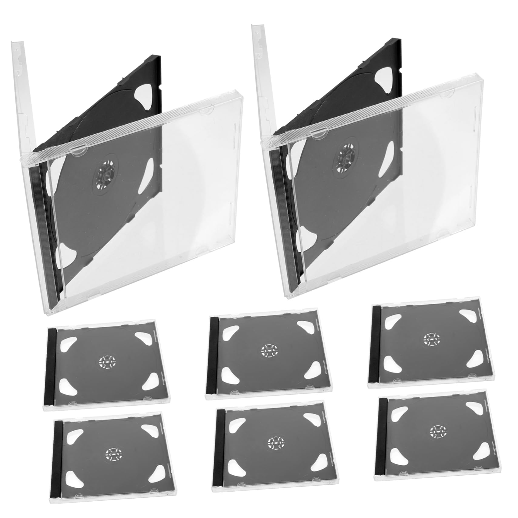 CIMAXIC Plastic Cd Boxes 6pcs Cd Cases for Music Movies Portable Disc Storage Organizers