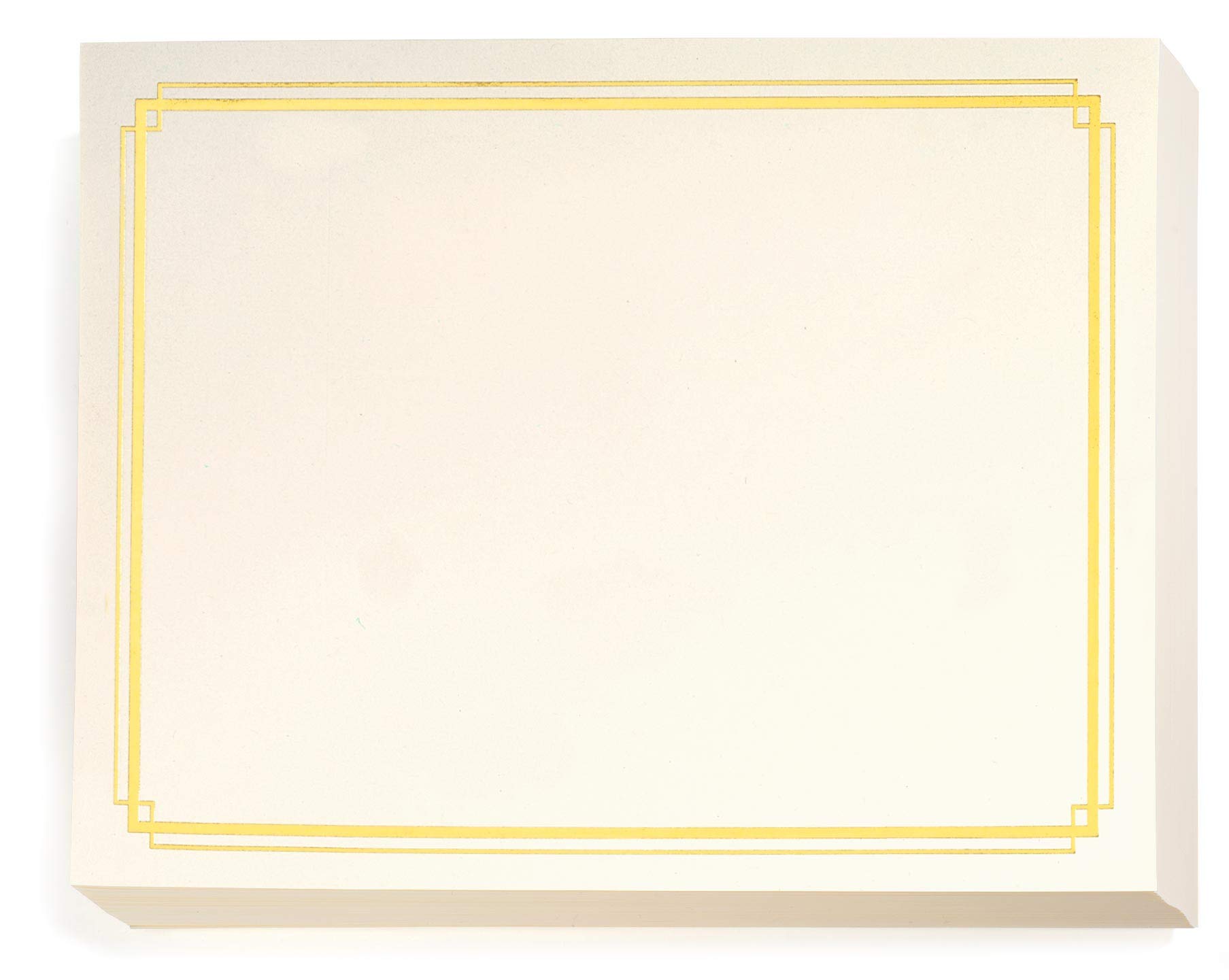 PaperDirect Foil Elegance Specialty Certificates, 50 Sheets of 38lb Cream Paper, 8½" x 11", Double Gold Foil Border, Perfect for Awards, Students, Employees, Volunteers, Course Completion, Diplomas