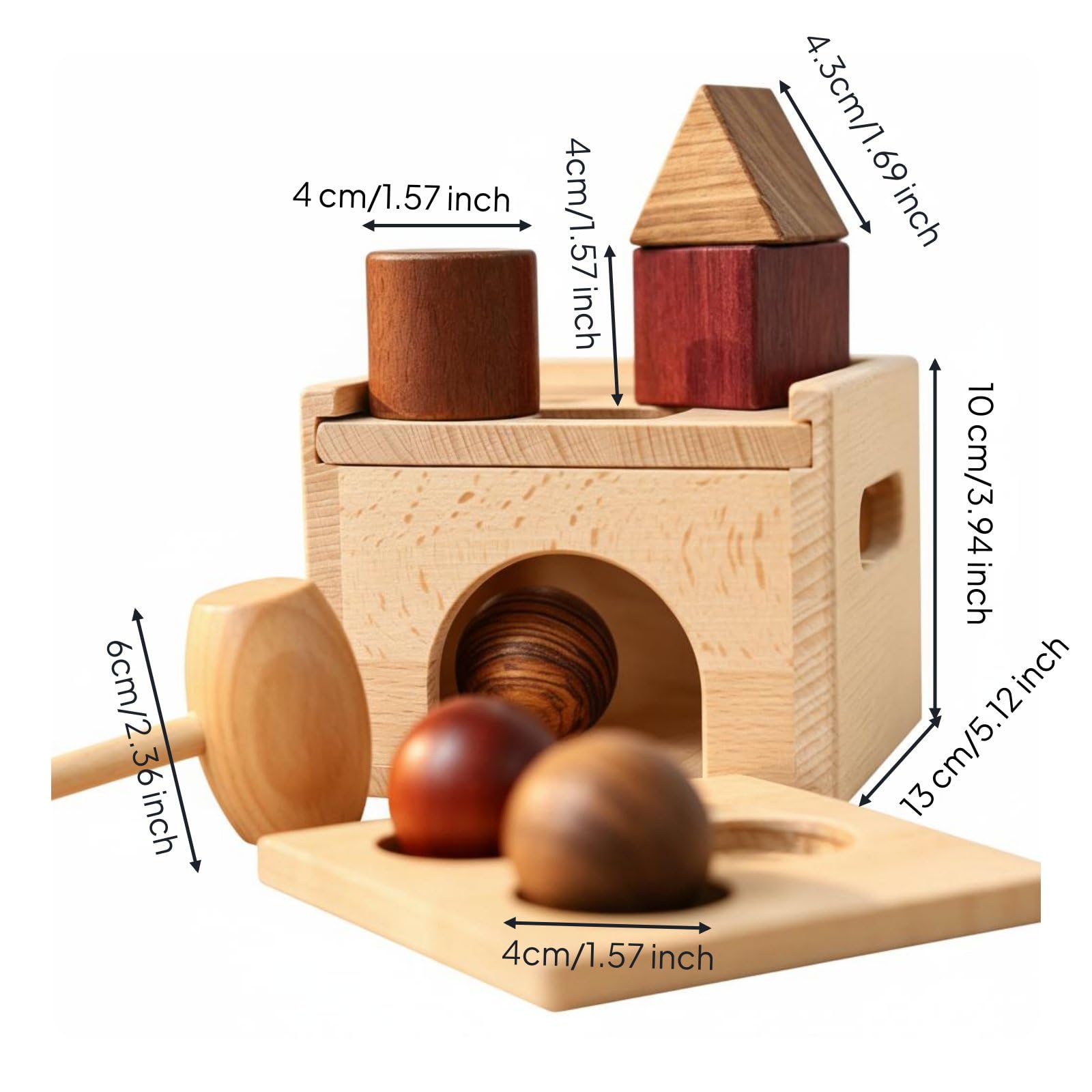 Shape Learning Board Tablero de Aprendizaje de Madera Juguete de Formas Clasificador Bloques Encajables Superficie Pulida Agradable al Tacto Refuerza