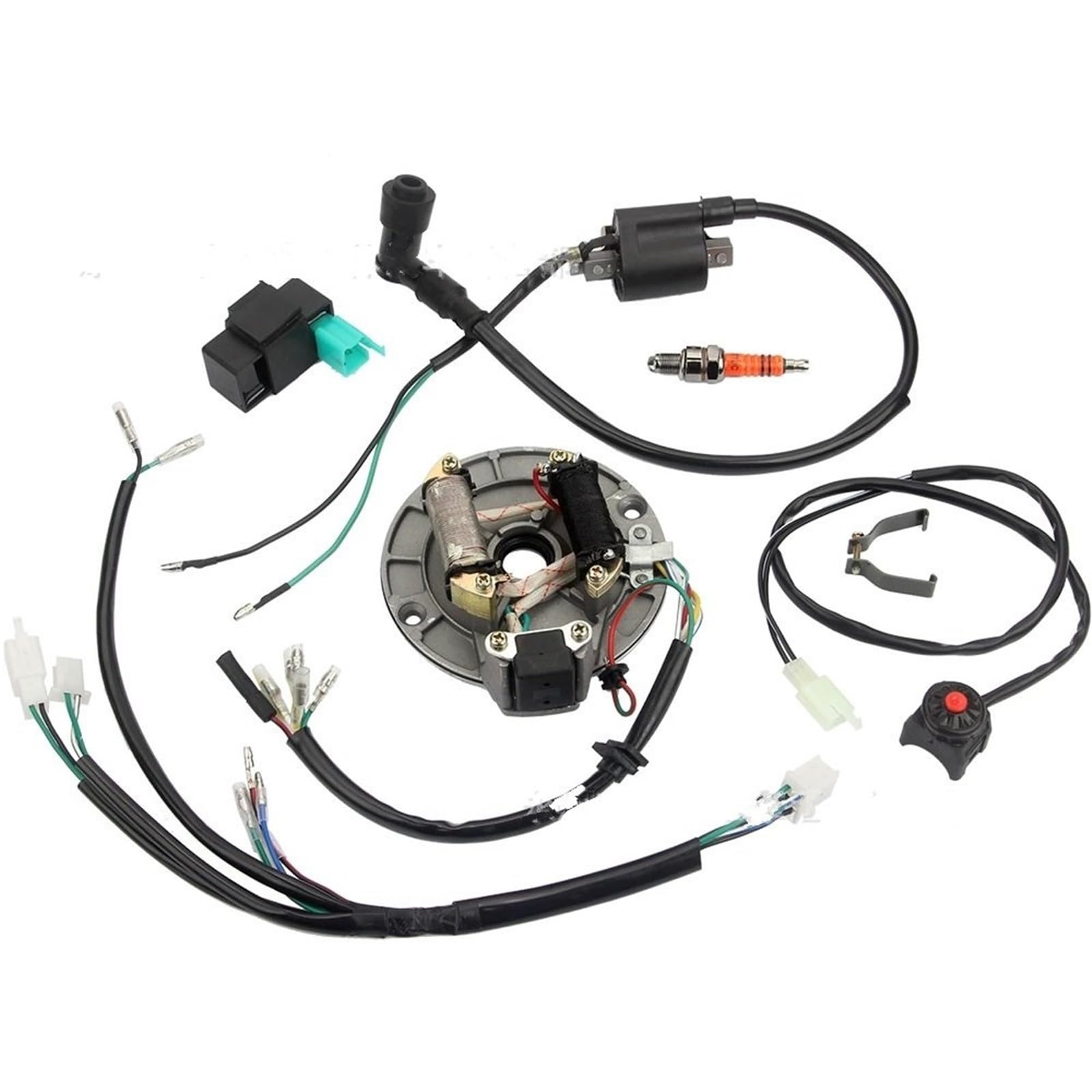 Arnés cableado completo vehículo todoterreno ATV coche de playa 50-110cc para sistema encendido bobina JH70