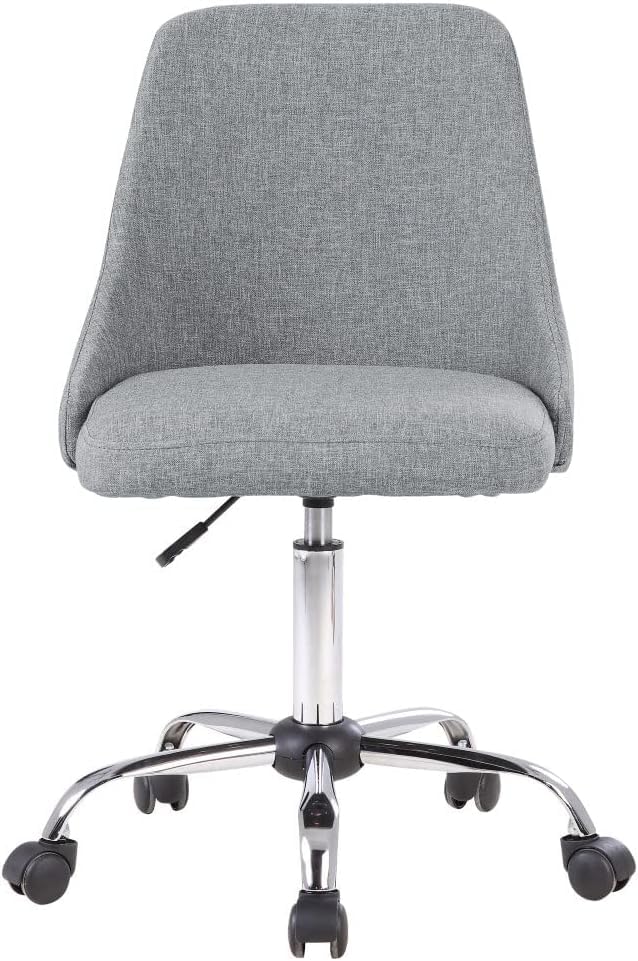 Image of Taskpro Fabric Upholstered Height-Adjustable 360 Swivel Revolving Office Study Desk Chair in Light Grey Color