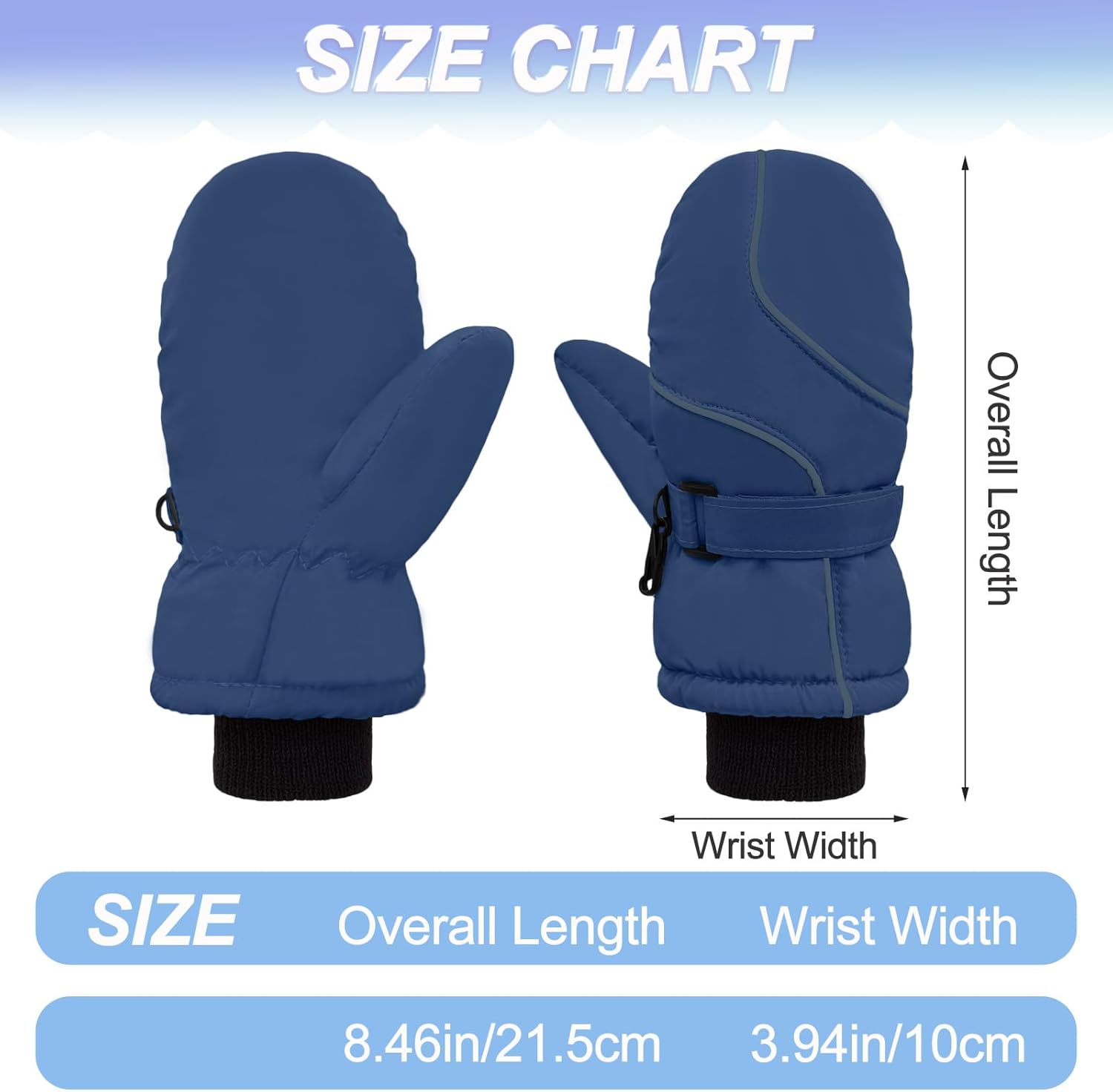 Kids Mittens Girls Boys Winter Waterproof Windproof Warm Fleece Thermal Snow Gloves for Cold Weather 3-6 Years - Image 2