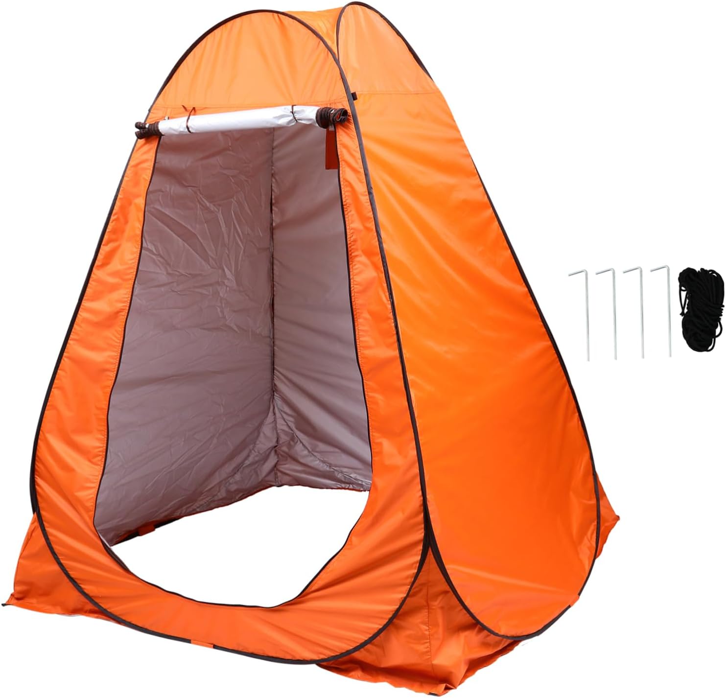 Automatic Shower Tent Privacy Changing Room for Outdoor Camping Hiking Beach Use Windproof Design Ergonomic Easy Setup Spacious Person Capacity Bright Orange