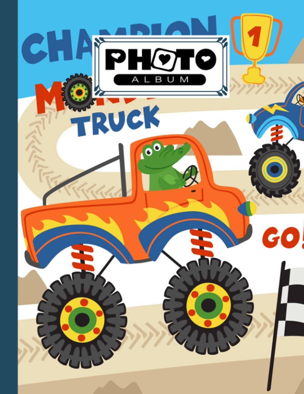 Photo Album: Large Photo Albums with Writing Space Memo, Extra Large Capacity Picture Album | Premium Monster Truck Cover by Sigrun Frey