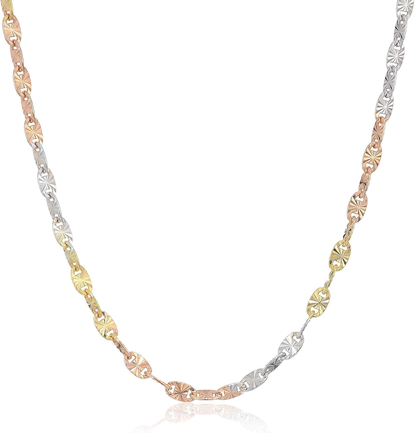 DECADENCE Sterling Silver 2.50mm Star Diamond Cut Twist Chain