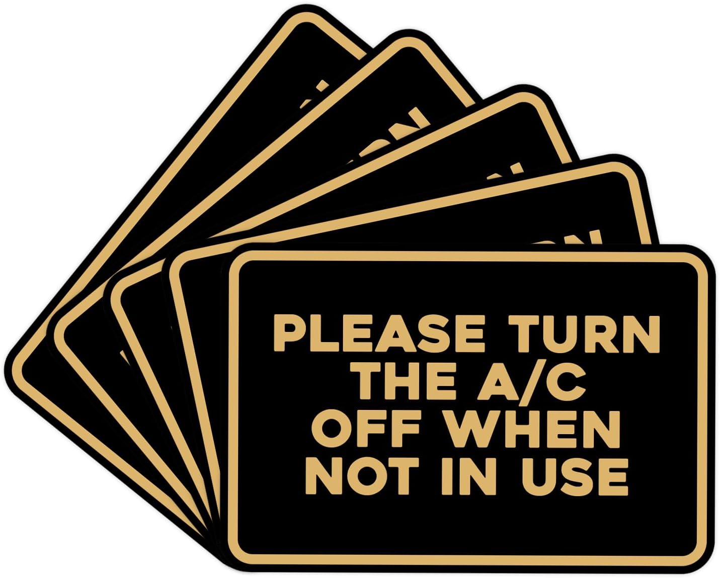 Classic Framed Please Turn the A/C Off When Not In Use Door or Wall Sign | Eco-Friendly Home Sign (Blue) - Small (5 Pack)