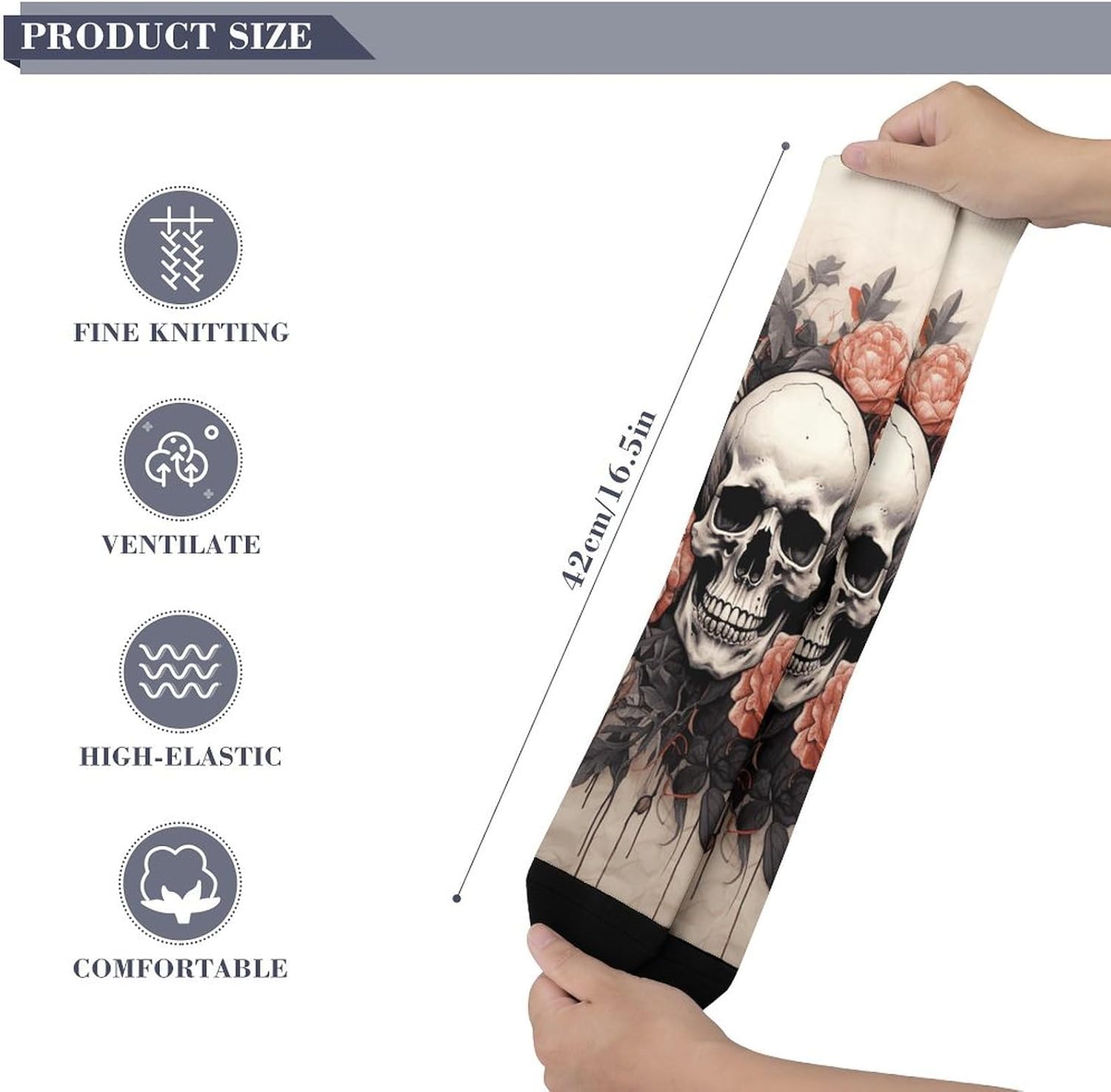 Ancient Skull Knee High Soccer Socks Moisture Wicking