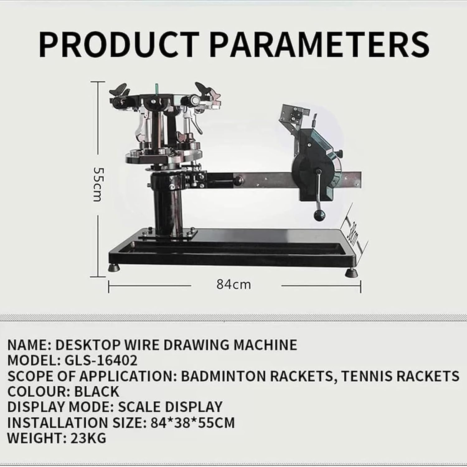 Badminton String Machine, 6-Point Fixed 360-Degree Turntable Rotation with Tools and Accessories, for Tennis, Badminton Racket