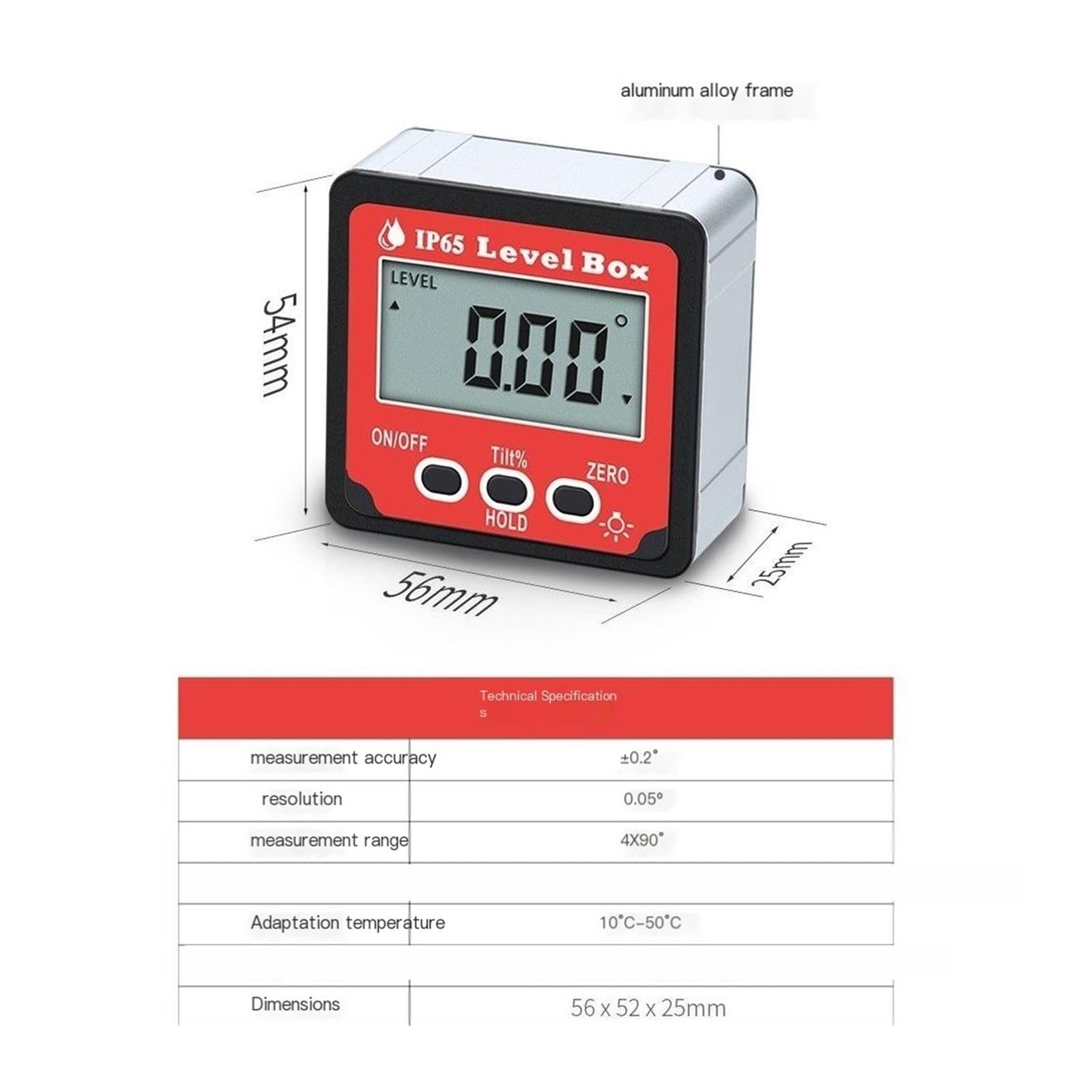 Inclinómetro digital, indicador de ángulo de nivel digital Nivel electrónico Mini nivel electrónico