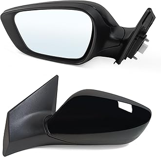 Left Driver Side Mirror Assembly Fits 2011 2012 2013 Hyundai Elantra with Power Glass Heated and Manual Folding without Turn Signal Match to Black (5Pins)