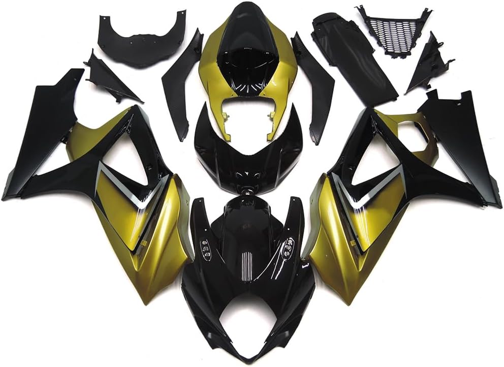 ABS Plastic Fairing Kit Fit For Suzuki GSXR1000 K7 2007 2008 Injection Fairings Black Gold Bodywork