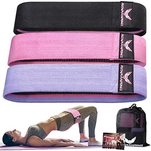 RENRANRING Resistance Bands for Legs and Butt, Workout Bands Wide Exercise Bands Fabric