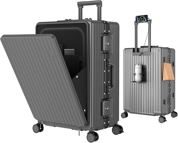 【新品】Vivconスーツケース フロントオープン (ブラック, M 65L ） Amazon | [Vivcon] スーツケース フロントオープン キャリーケース