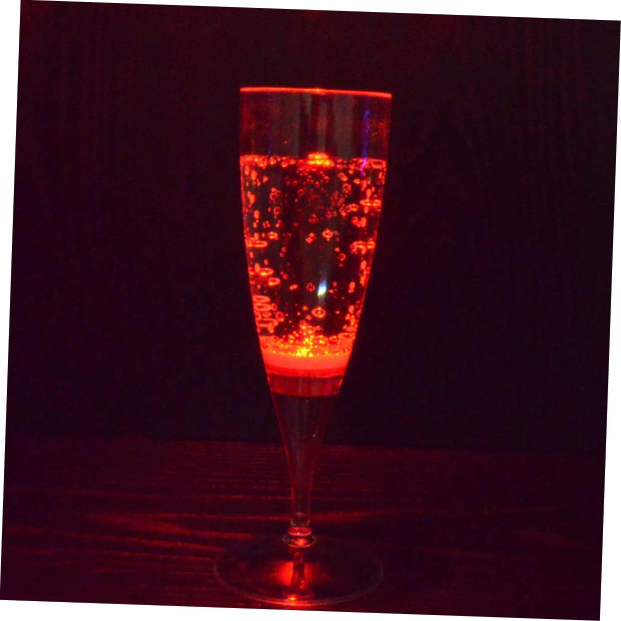 6 Pcs LED Light Up Wine Glasses Liquid Activated Festive Goblet for Parties Weddings Celebrations Mixed Color Plastic Drinkware